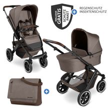 Combi stroller Salsa 5 Air incl. Carrycot & Sports Seat, Urban Changing Bag, Insect Protection & Rain Cover - Nature