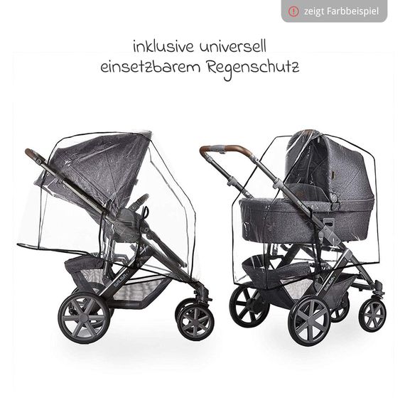 ABC Design Combi stroller Salsa 5 Air incl. Carrycot & Sports Seat, Urban Changing Bag, Insect Protection & Rain Cover - Nature