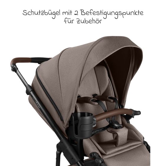 ABC Design Combi stroller Salsa 5 Air incl. Carrycot & Sports Seat, Urban Changing Bag, Insect Protection & Rain Cover - Nature