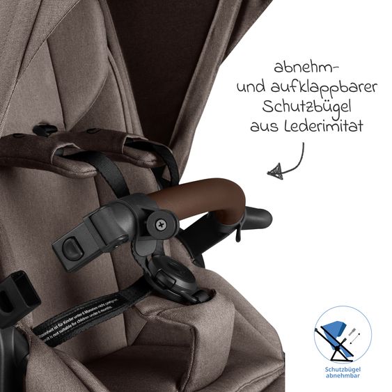 ABC Design Combi stroller Salsa 5 Air incl. Carrycot & Sports Seat, Urban Changing Bag, Insect Protection & Rain Cover - Nature