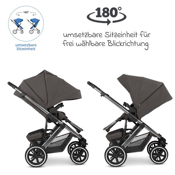 ABC Design Salsa 5 Air baby carriage incl. Urban changing bag, winter footmuff, carrycot & sports seat - Almond