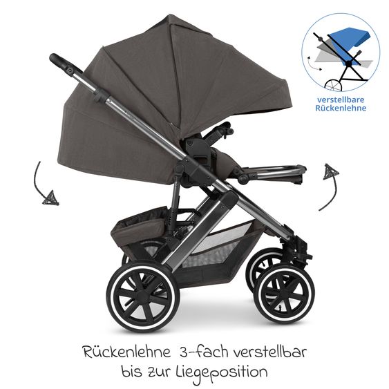 ABC Design Salsa 5 Air baby carriage incl. Urban changing bag, winter footmuff, carrycot & sports seat - Almond