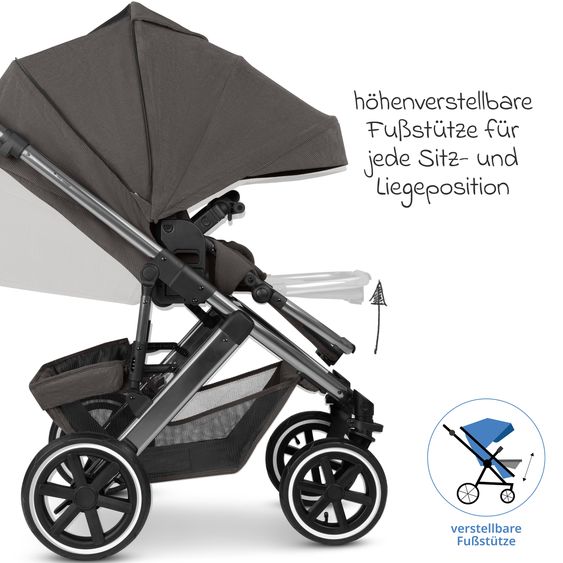 ABC Design Salsa 5 Air baby carriage incl. Urban changing bag, winter footmuff, carrycot & sports seat - Almond