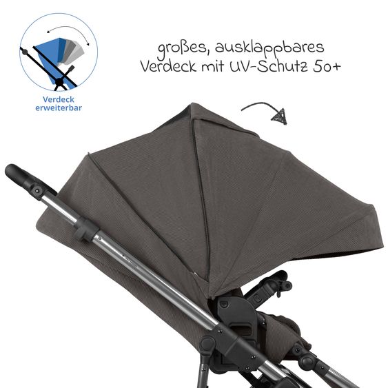 ABC Design Salsa 5 Air baby carriage incl. Urban changing bag, winter footmuff, carrycot & sports seat - Almond