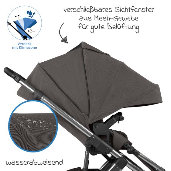 ABC Design Salsa 5 Air baby carriage incl. Urban changing bag, winter footmuff, carrycot & sports seat - Almond