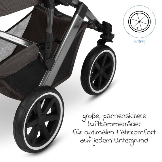 ABC Design Salsa 5 Air baby carriage incl. Urban changing bag, winter footmuff, carrycot & sports seat - Almond