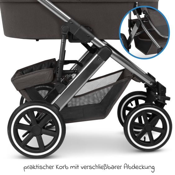 ABC Design Salsa 5 Air baby carriage incl. Urban changing bag, winter footmuff, carrycot & sports seat - Almond