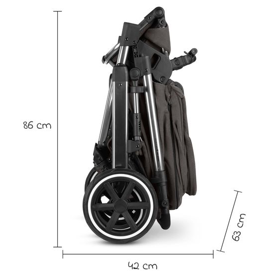 ABC Design Salsa 5 Air baby carriage incl. Urban changing bag, winter footmuff, carrycot & sports seat - Almond