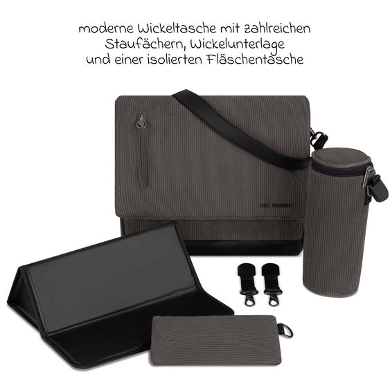 ABC Design Salsa 5 Air baby carriage incl. Urban changing bag, winter footmuff, carrycot & sports seat - Almond