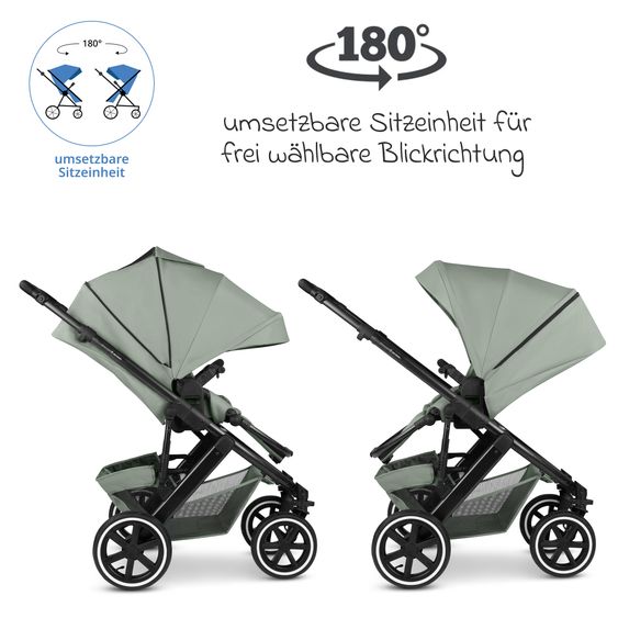 ABC Design Salsa 5 Air baby carriage incl. Urban changing bag, winter footmuff, carrycot & sports seat - Pine