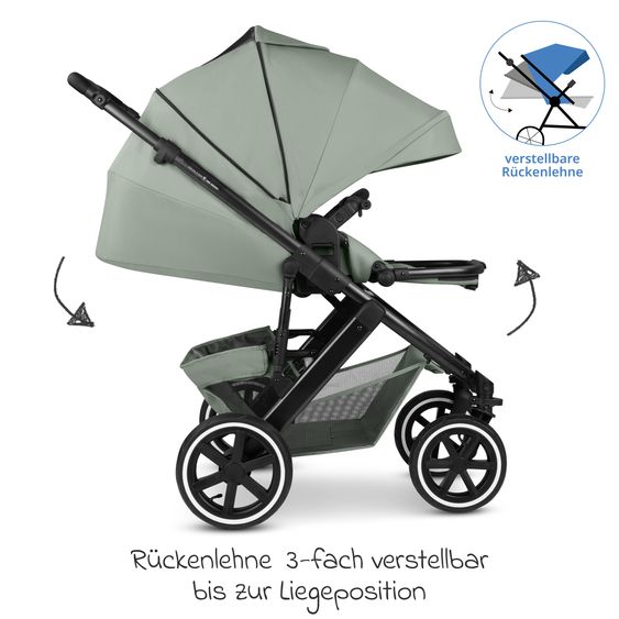 ABC Design Salsa 5 Air baby carriage incl. Urban changing bag, winter footmuff, carrycot & sports seat - Pine