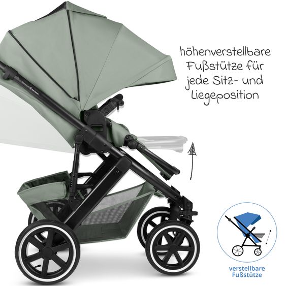 ABC Design Salsa 5 Air baby carriage incl. Urban changing bag, winter footmuff, carrycot & sports seat - Pine