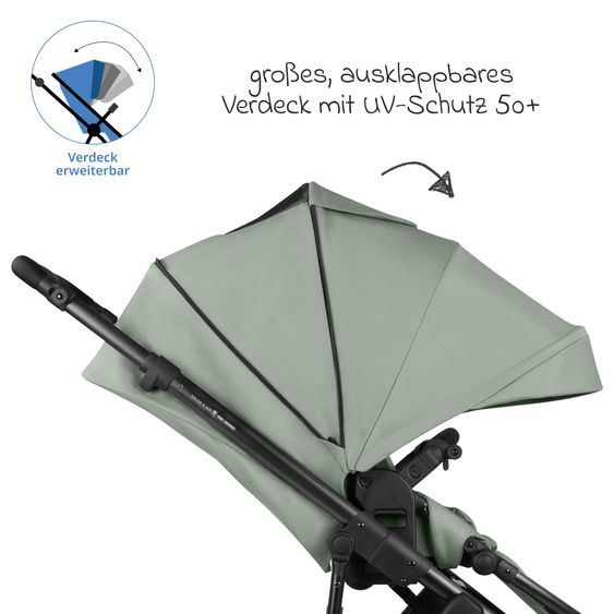ABC Design Salsa 5 Air baby carriage incl. Urban changing bag, winter footmuff, carrycot & sports seat - Pine