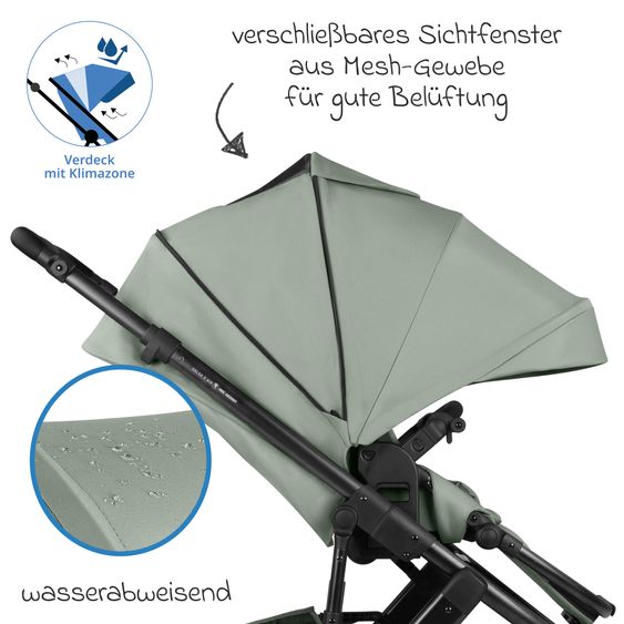 ABC Design Salsa 5 Air baby carriage incl. Urban changing bag, winter footmuff, carrycot & sports seat - Pine