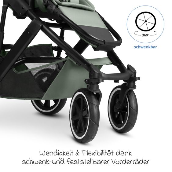 ABC Design Salsa 5 Air baby carriage incl. Urban changing bag, winter footmuff, carrycot & sports seat - Pine