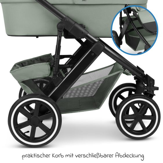 ABC Design Salsa 5 Air baby carriage incl. Urban changing bag, winter footmuff, carrycot & sports seat - Pine