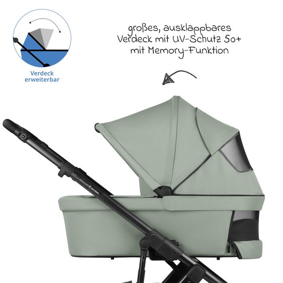 ABC Design Salsa 5 Air baby carriage incl. Urban changing bag, winter footmuff, carrycot & sports seat - Pine
