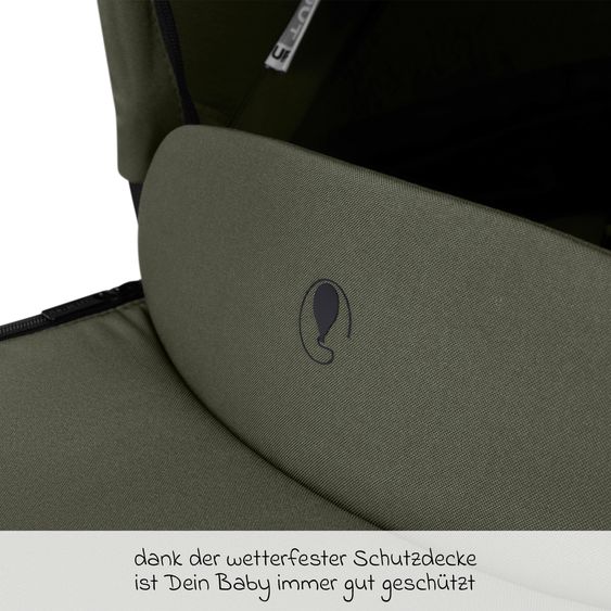 ABC Design Salsa 5 Air baby carriage incl. Urban changing bag, winter footmuff, carrycot & sports seat - Pure - Avocado