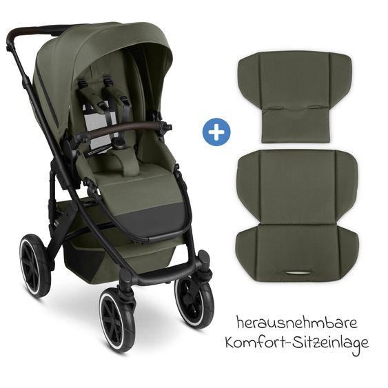 ABC Design Salsa 5 Air baby carriage incl. Urban changing bag, winter footmuff, carrycot & sports seat - Pure - Avocado