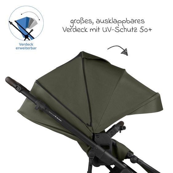 ABC Design Salsa 5 Air baby carriage incl. Urban changing bag, winter footmuff, carrycot & sports seat - Pure - Avocado