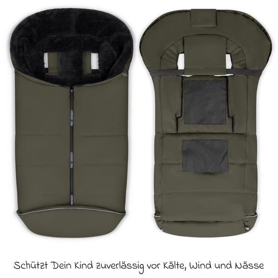ABC Design Salsa 5 Air baby carriage incl. Urban changing bag, winter footmuff, carrycot & sports seat - Pure - Avocado