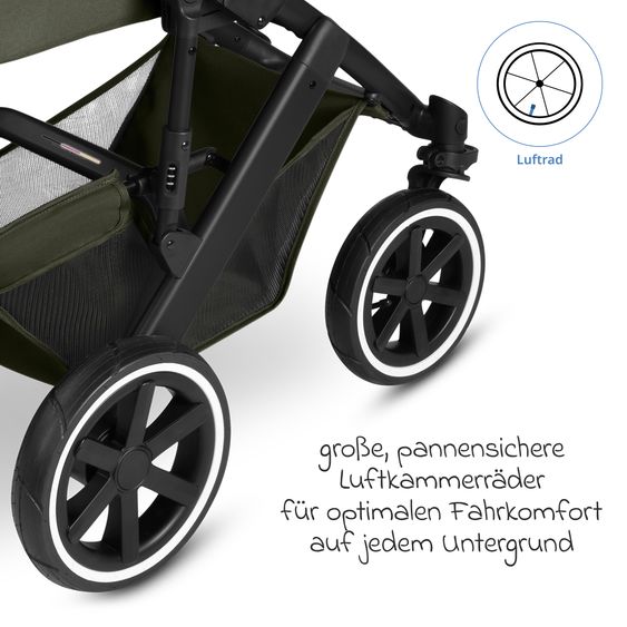 ABC Design Salsa 5 Air baby carriage incl. Urban changing bag, winter footmuff, carrycot & sports seat - Pure - Avocado