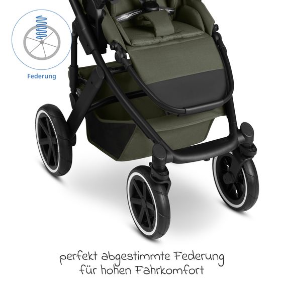 ABC Design Salsa 5 Air baby carriage incl. Urban changing bag, winter footmuff, carrycot & sports seat - Pure - Avocado