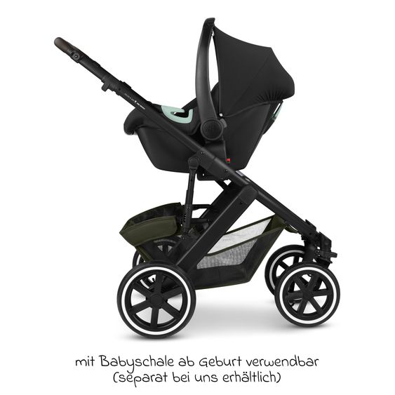 ABC Design Salsa 5 Air baby carriage incl. Urban changing bag, winter footmuff, carrycot & sports seat - Pure - Avocado