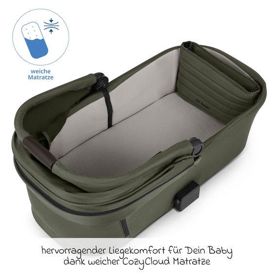 ABC Design Salsa 5 Air baby carriage incl. Urban changing bag, winter footmuff, carrycot & sports seat - Pure - Avocado
