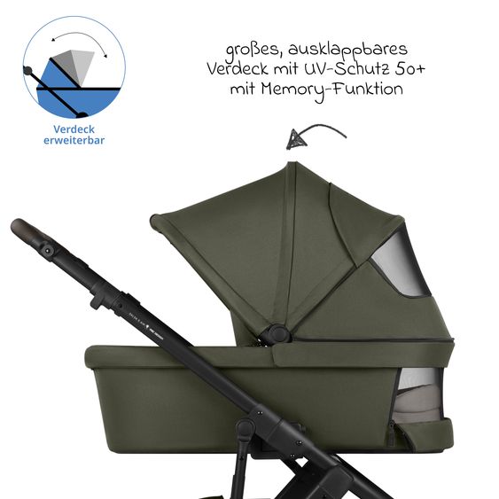 ABC Design Salsa 5 Air baby carriage incl. Urban changing bag, winter footmuff, carrycot & sports seat - Pure - Avocado