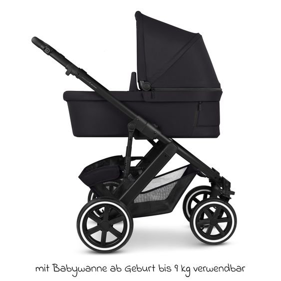 ABC Design Salsa 5 Air baby carriage incl. Urban changing bag, winter footmuff, carrycot & sports seat - Pure - Coal