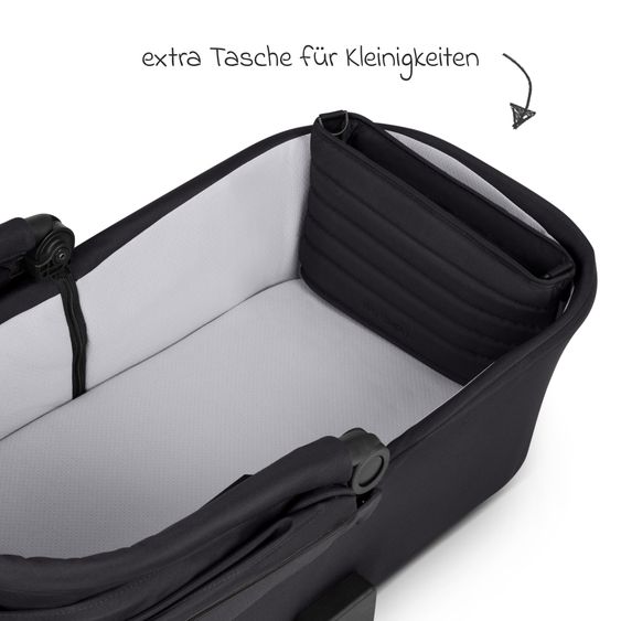 ABC Design Salsa 5 Air baby carriage incl. Urban changing bag, winter footmuff, carrycot & sports seat - Pure - Coal