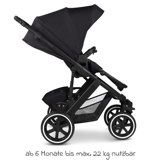 ABC Design Salsa 5 Air baby carriage incl. Urban changing bag, winter footmuff, carrycot & sports seat - Pure - Coal
