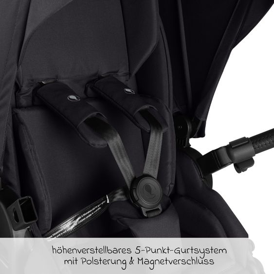 ABC Design Salsa 5 Air baby carriage incl. Urban changing bag, winter footmuff, carrycot & sports seat - Pure - Coal