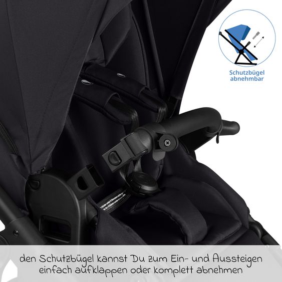 ABC Design Salsa 5 Air baby carriage incl. Urban changing bag, winter footmuff, carrycot & sports seat - Pure - Coal