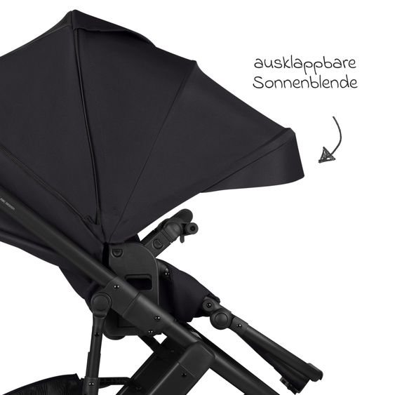 ABC Design Salsa 5 Air baby carriage incl. Urban changing bag, winter footmuff, carrycot & sports seat - Pure - Coal