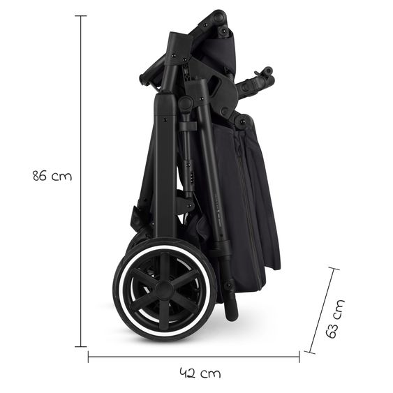 ABC Design Salsa 5 Air baby carriage incl. Urban changing bag, winter footmuff, carrycot & sports seat - Pure - Coal