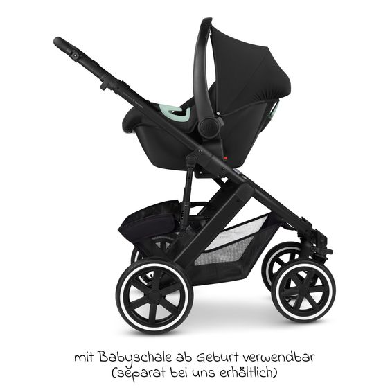 ABC Design Salsa 5 Air baby carriage incl. Urban changing bag, winter footmuff, carrycot & sports seat - Pure - Coal