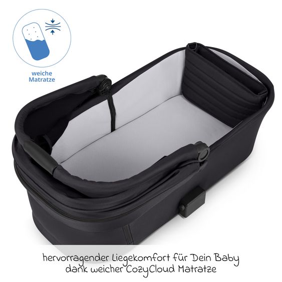 ABC Design Salsa 5 Air baby carriage incl. Urban changing bag, winter footmuff, carrycot & sports seat - Pure - Coal