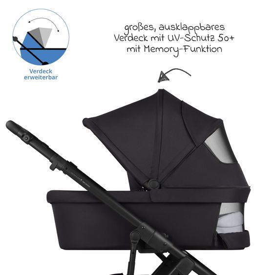ABC Design Salsa 5 Air baby carriage incl. Urban changing bag, winter footmuff, carrycot & sports seat - Pure - Coal