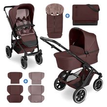 Kombi-Kinderwagen Salsa 5 Air Set inkl. Babywanne, Sportsitz, Wickeltasche Urban, Winterfußsack und zweite Kisseneinlage - Umbra