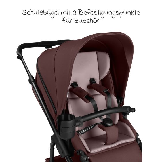 ABC Design Kombi-Kinderwagen Salsa 5 Air Set inkl. Babywanne, Sportsitz, Wickeltasche Urban, Winterfußsack und zweite Kisseneinlage - Umbra