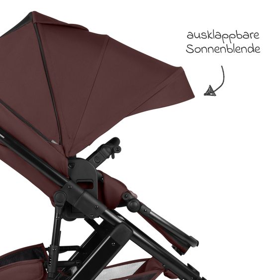 ABC Design Kombi-Kinderwagen Salsa 5 Air Set inkl. Babywanne, Sportsitz, Wickeltasche Urban, Winterfußsack und zweite Kisseneinlage - Umbra