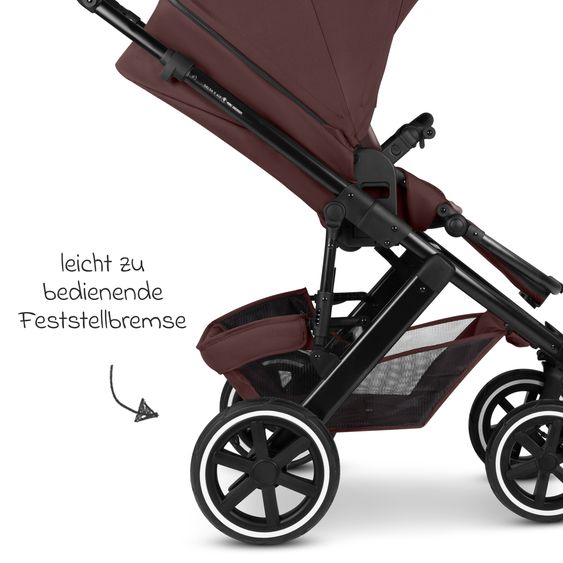 ABC Design Kombi-Kinderwagen Salsa 5 Air Set inkl. Babywanne, Sportsitz, Wickeltasche Urban, Winterfußsack und zweite Kisseneinlage - Umbra