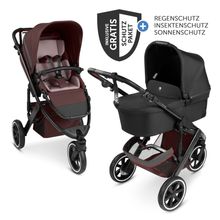 Kombi-Kinderwagen Salsa 5 Run - inkl. Babywanne, Sportsitz, Sportzulassung, Luftbereifung, Sitzeinlage & Handbremse inkl. XXL-Zubehörpaket - Umbra