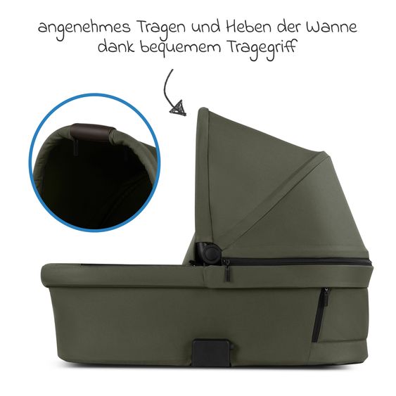 ABC Design Kombi-Kinderwagen Salsa 5 Run - inkl. Babywanne, Sportsitz, Wickeltasche, Regenschutz, Becherhalter & Sonnenschirm - Pure - Avocado
