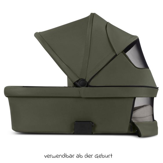 ABC Design Kombi-Kinderwagen Salsa 5 Run - inkl. Babywanne, Sportsitz, Wickeltasche, Regenschutz, Becherhalter & Sonnenschirm - Pure - Avocado