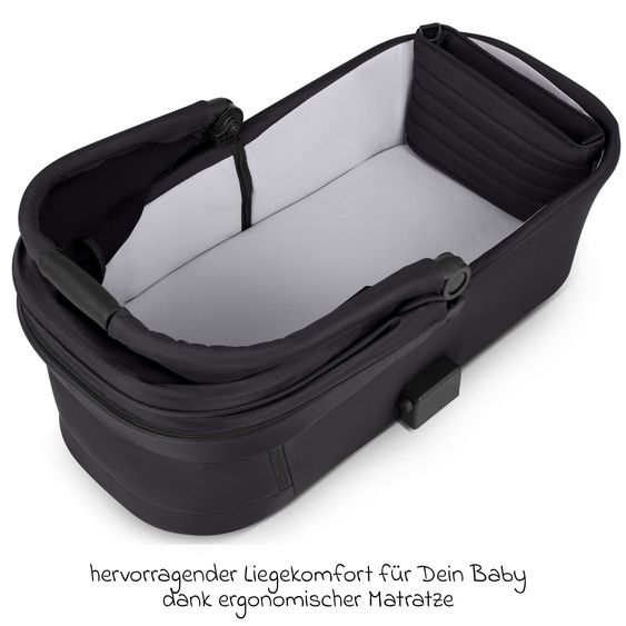 ABC Design Kombi-Kinderwagen Salsa 5 Run - inkl. Babywanne, Sportsitz, Wickeltasche, Regenschutz, Becherhalter & Sonnenschirm - Pure - Coal