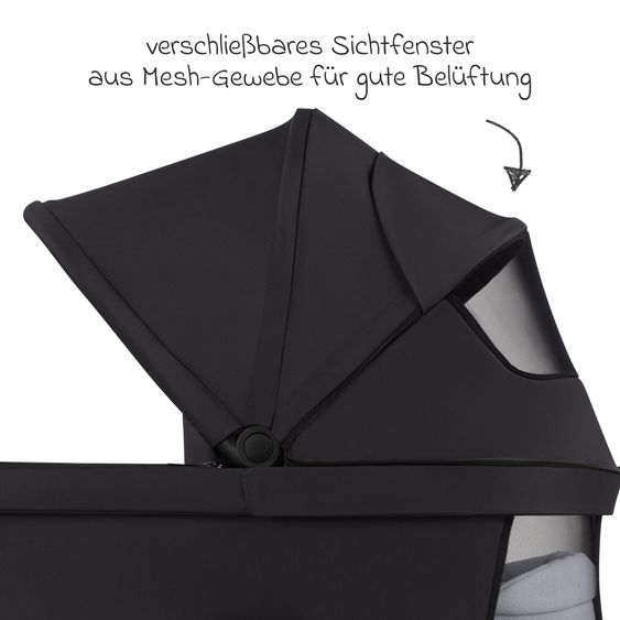ABC Design Kombi-Kinderwagen Salsa 5 Run - inkl. Babywanne, Sportsitz, Wickeltasche, Regenschutz, Becherhalter & Sonnenschirm - Pure - Coal