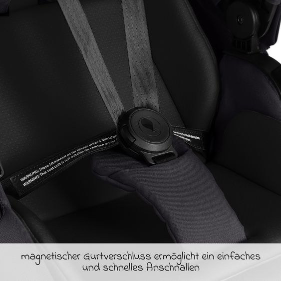 ABC Design Kombi-Kinderwagen Salsa 5 Run - inkl. Babywanne, Sportsitz, Wickeltasche, Regenschutz, Becherhalter & Sonnenschirm - Pure - Coal